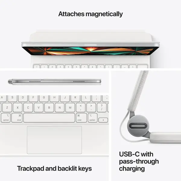 Apple Magic Keyboard - White | Compatible with iPad Pro 11" (1st-4th Gen), 12.9" (1st-6th Gen) & iPad Air (4th-6th Gen) - Image 7