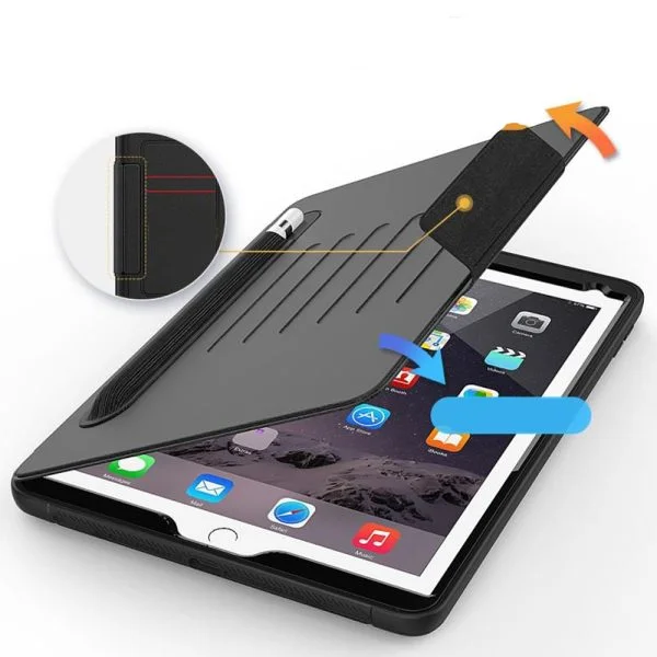 iPad Cover Leather Flip For all Apple iPad Models ( Black - Brown - Blue )