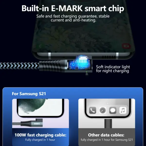 JoyRoom S-1550N12 Type-C to Type-C 100W fast charging cable 90% For MacBook / iPad / NoteBook Phone - Image 3