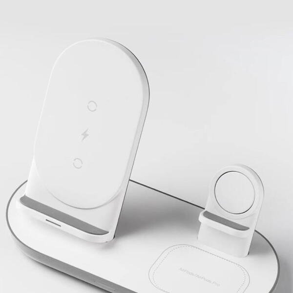 TGVIS 3 in 1 Wireless Charger 10W 5V 3A for Apple Watch, AirPods Smart Phone - White