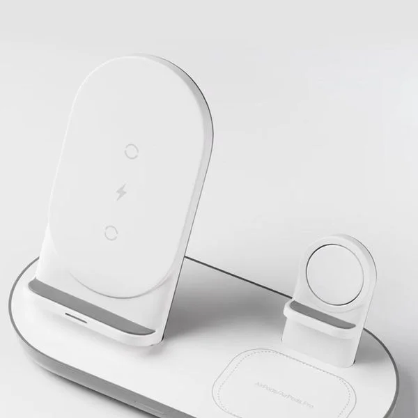 TGVIS 3 in 1 Wireless Charger 10W 5V 3A for Apple Watch, AirPods Smart Phone - White - Image 1