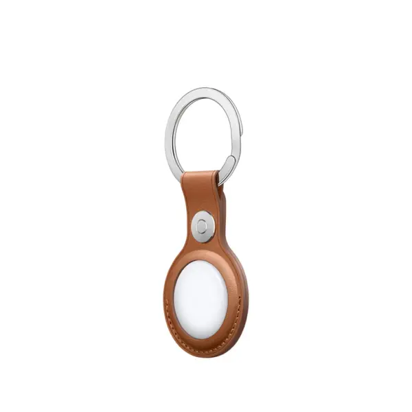 Original Apple AirTag Leather Key Ring ( Brown - Blue ) - Image 3