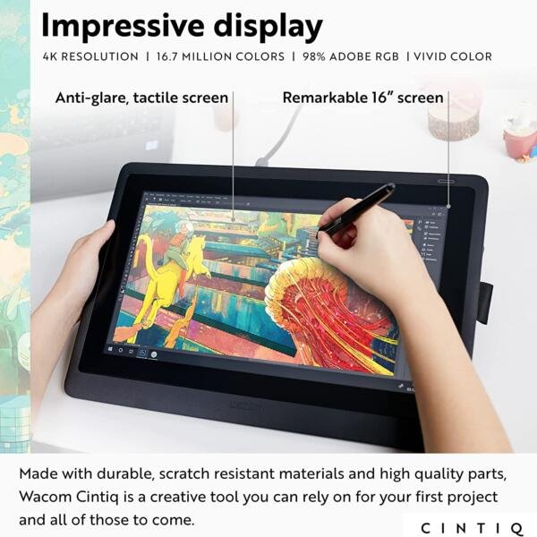 Wacom DTK1660K0A Cintiq 16 Drawing Tablet - Image 3