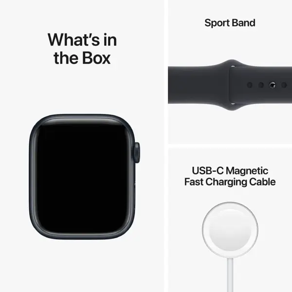 Apple Watch Series 8 45MM, Midnight Aluminum Case with Midnight Sport Band - M/L. Fitness Tracker, Blood Oxygen & ECG Apps, Always-On Retina Display, Water Resistant - Image 5