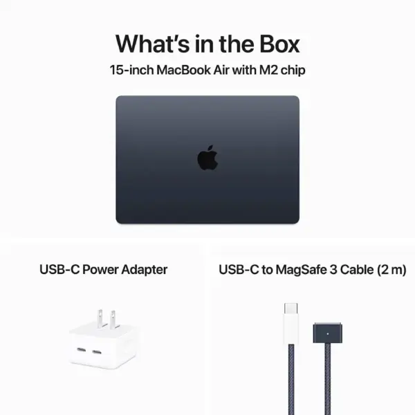 Apple MacBook Air 15inch Liquid Retina Display, with M2 Chip, 8GB Ram, 256GB SSD - Midnight - Image 4