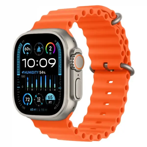 Apple Watch Ultra 2 - 49mm - Titanium Case with White - Olive - Blue Ocean Band (GPS Cellular)