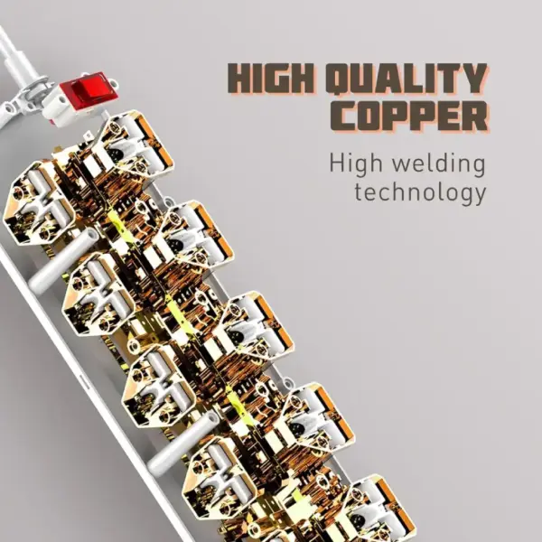 LDNIO SC10610: Ultimate Power Strip with 10 Power Sockets, 5 USB Ports, and Type-C PD Charging 2500W - 2M White - Image 4