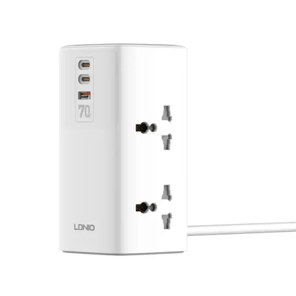 LDNIO SC4383, 4 Power Ports, 70W 2 USB-C PD Ports & 1 USB Port - Ultimate Charging Station