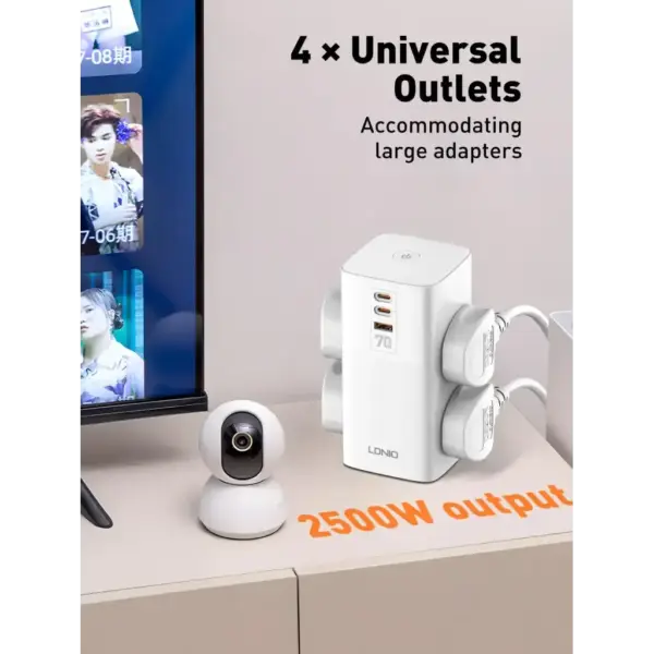 LDNIO SC4383, 4 Power Ports, 70W 2 USB-C PD Ports & 1 USB Port - Ultimate Charging Station - Image 8