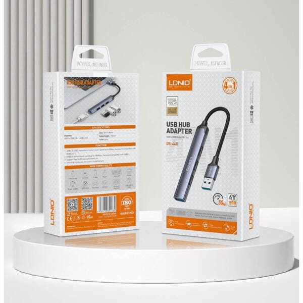 LDNIO USB 4-in-1 Hub Adapter – High Speed USB to 4 USB - Image 1